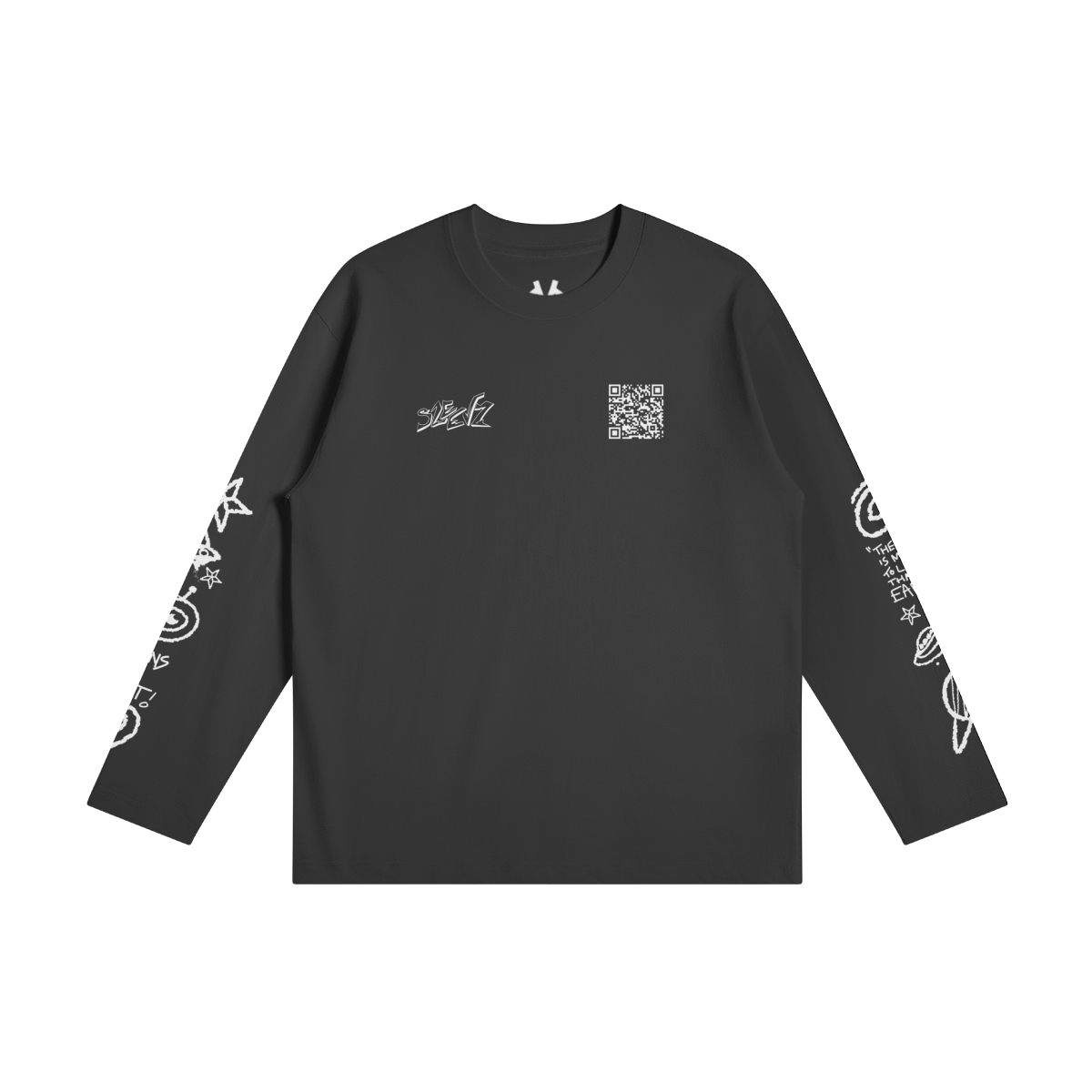 Long sleeve interstellar T white print