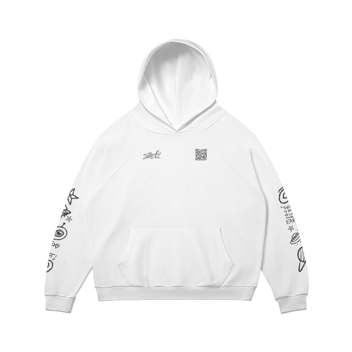 Fleece lined interstellar hoodie black print