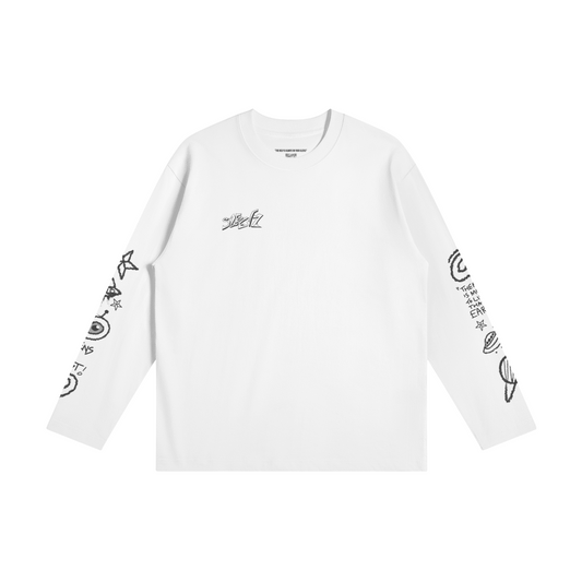 Long sleeve interstellar T black print
