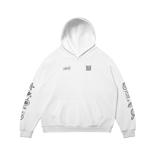 Fleece lined interstellar hoodie black print