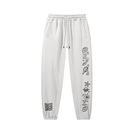 white interstellar baggy sweatpants