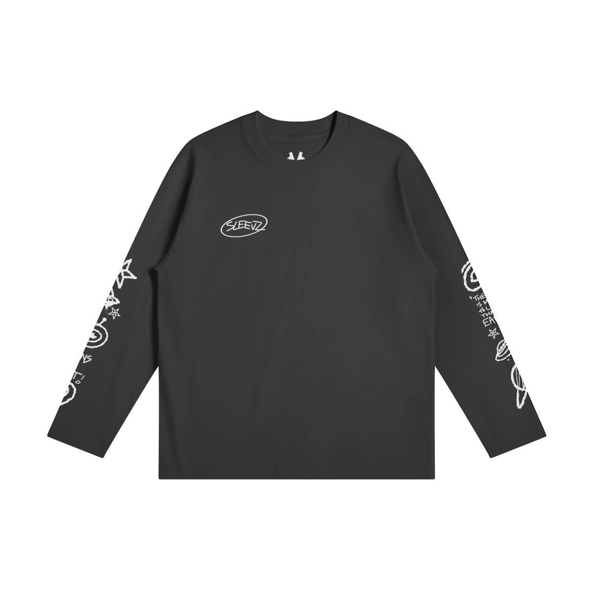 Long sleeve interstellar T white print