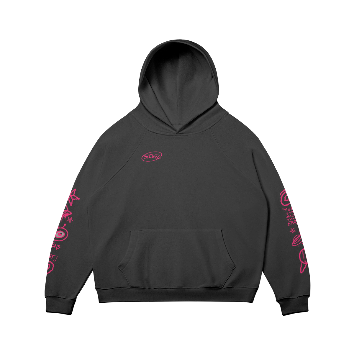 Fleece lined Interstellar hoodie rose print