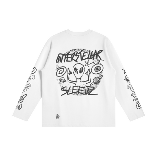 Long sleeve interstellar T black print