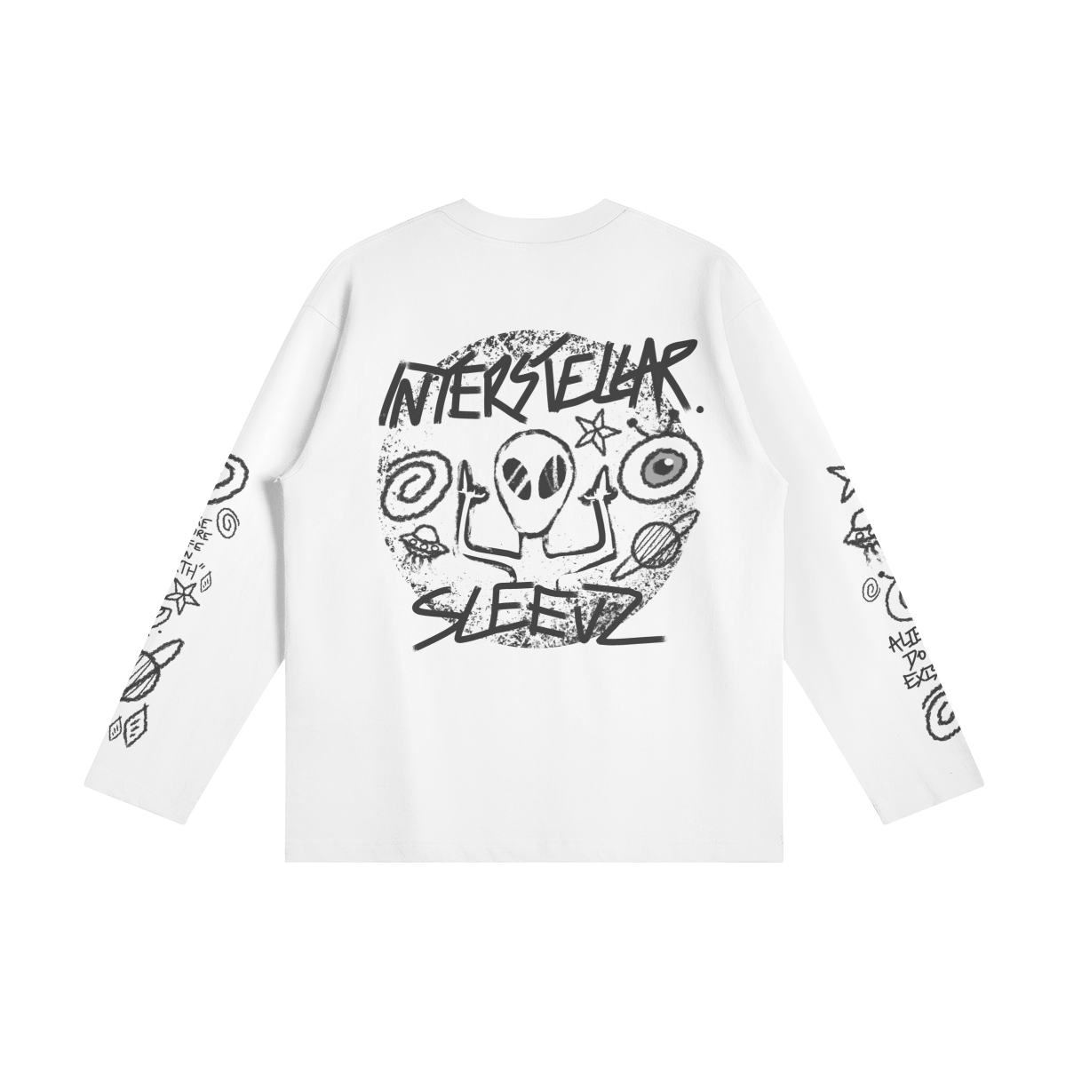 Long sleeve interstellar T black print