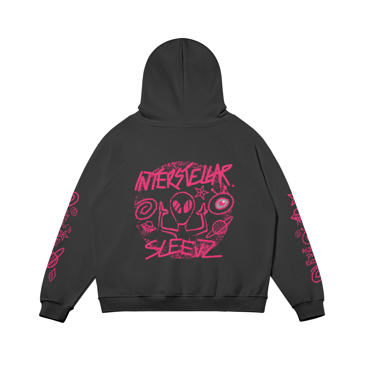 Fleece lined Interstellar hoodie rose print