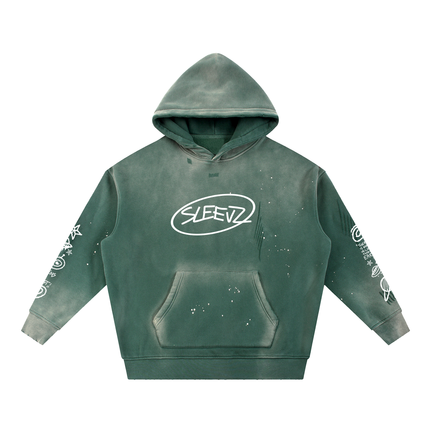 Forager Green Limited Interstellar Distressed Hoodie